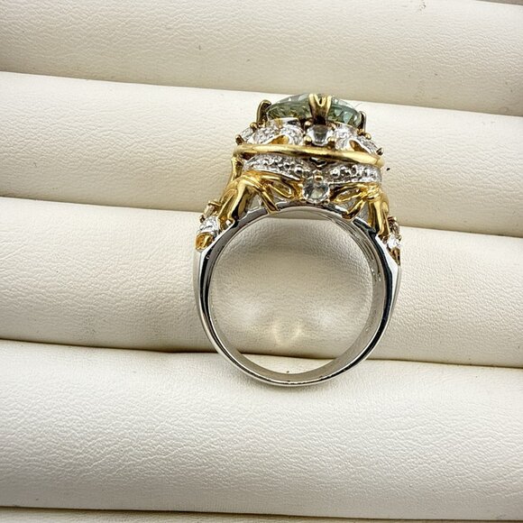 Victoria Wieck Ring Green Prasiolite Sterling Silver 925 Oval 8 Gold Clad HSN - Picture 6 of 11